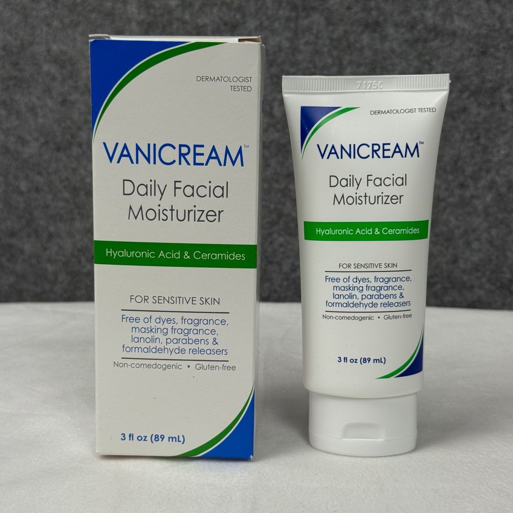 Vanicream Daily Facial Moisturizer Hyaluronic Acid Ceramide Sensitive Skin 3 oz